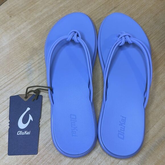NWT- Olukai- Paki Women's Flip Flops, Cloud Blue/Cloud- women size 9 - Picture 8 of 11